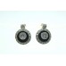 Earrings Silver 925 Sterling Dangle Drop Women Marcasite & Black Onyx Stone B591